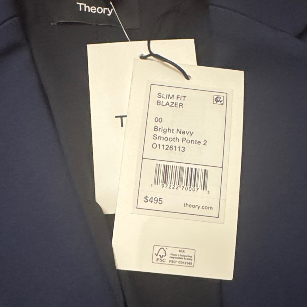 Theory Smooth Ponte Blazer in Bright Navy